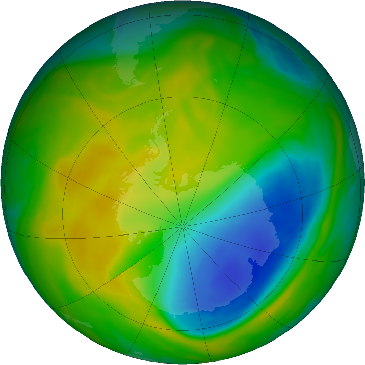 Antarctic ozone map for 13 November 2017